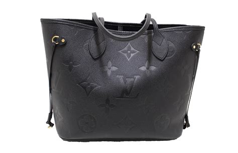 lv neverfull black leather